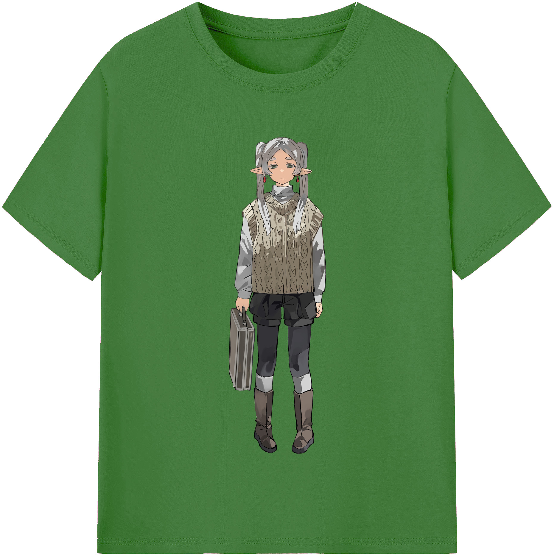 （画像用） 葬送のフリーレン Frieren レディースカジュアルプリントTシャツ（綿100％）